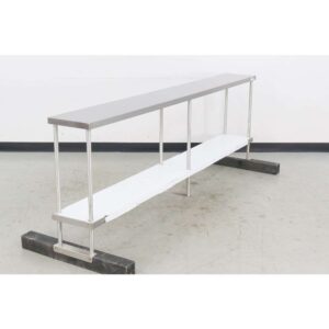 BK Resources BK-OSD-1296 96" Stainless Steel Table Mounted Double Overshelf