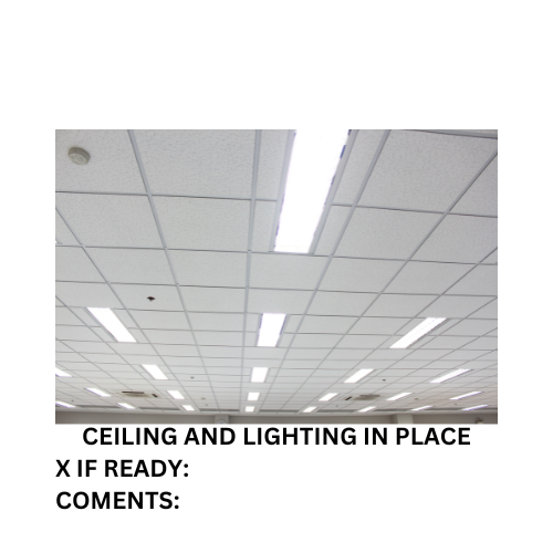 Ceiling And Lighting In Place