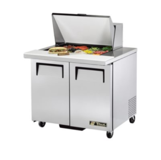 MEGA TOP SANDWICH / SALAD PREPARATION REFRIGERATOR True Mfg. ‐ General Foodservice Model No. TSSU‐36‐12M‐B‐HC