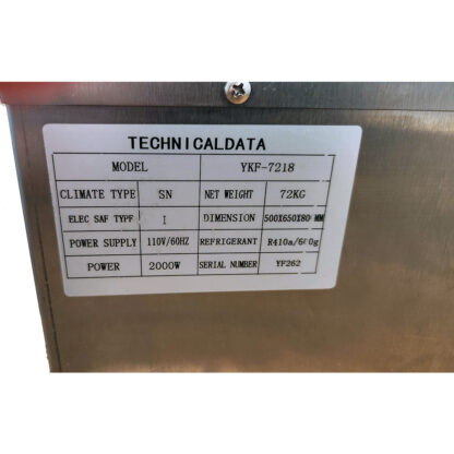 VEVOR - Hard Ice Cream Machine YKF-7218 technical data