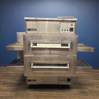 B107 Used Middleby Marshall PS360 Double Deck Gas Conveyor Pizza Oven